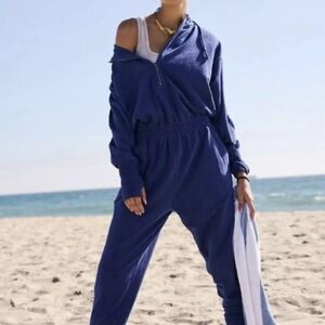 NEW FREE PEOPLE Training Day Jumpsuit Indigo Blue, NWT